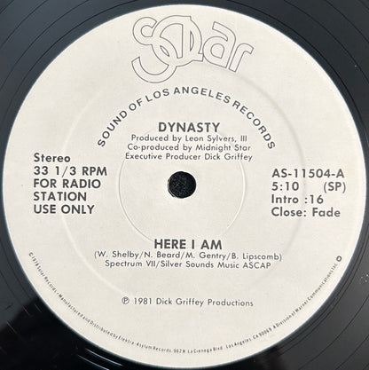 Dynasty : Here I Am (12", Promo, SP)