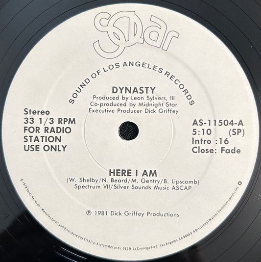 Dynasty : Here I Am (12", Promo, SP)