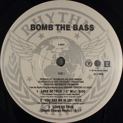 Bomb The Bass : Love So True (12", Maxi)