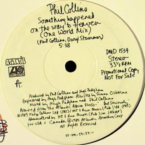 Phil Collins : Something Happened On The Way To Heaven (12", Promo)