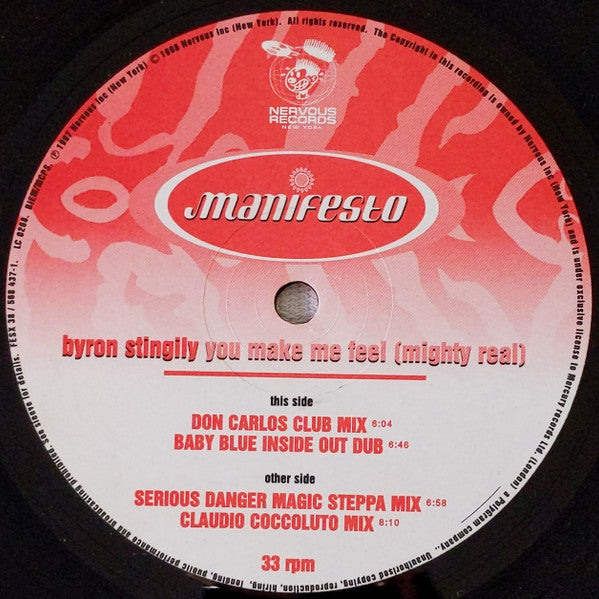 Byron Stingily : You Make Me Feel (Mighty Real) (12")