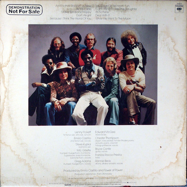 Tower Of Power : Ain't Nothin' Stoppin' Us Now (LP, Album, Promo)