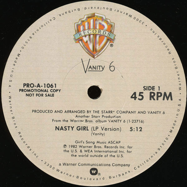 Vanity 6 : Nasty Girl (12", Promo)