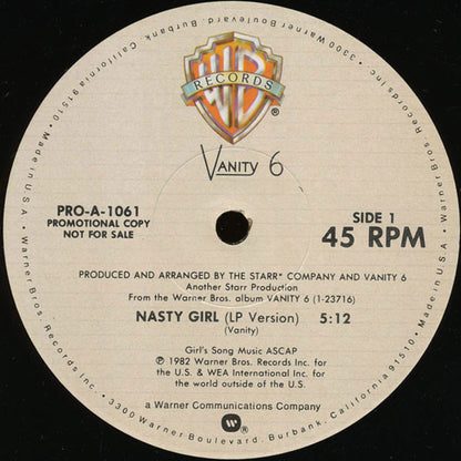 Vanity 6 : Nasty Girl (12", Promo)
