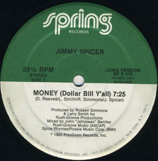 Jimmy Spicer : Money (Dollar Bill Y'all) (12")