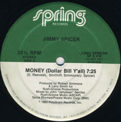 Jimmy Spicer : Money (Dollar Bill Y'all) (12")