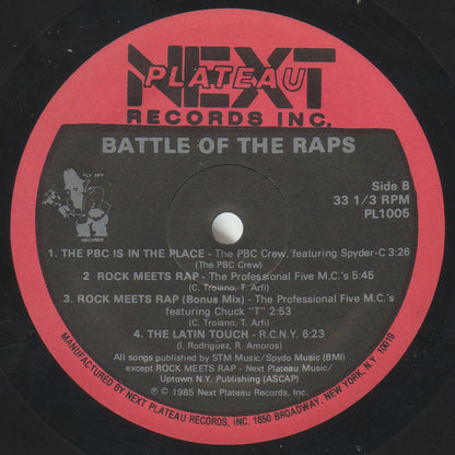 Various : Spyder D Presents Battle Of The Raps (LP, Comp)