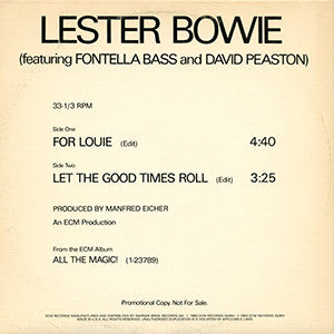 Lester Bowie Featuring Fontella Bass And David Peaston : For Louie / Let The Good Times Roll (12", Promo)