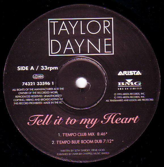 Taylor Dayne : Tell It To My Heart (12")