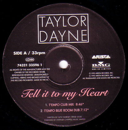 Taylor Dayne : Tell It To My Heart (12")