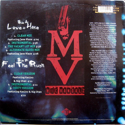 Mic Vandalz : Love + Hate / Feel The Rush (12", Promo)