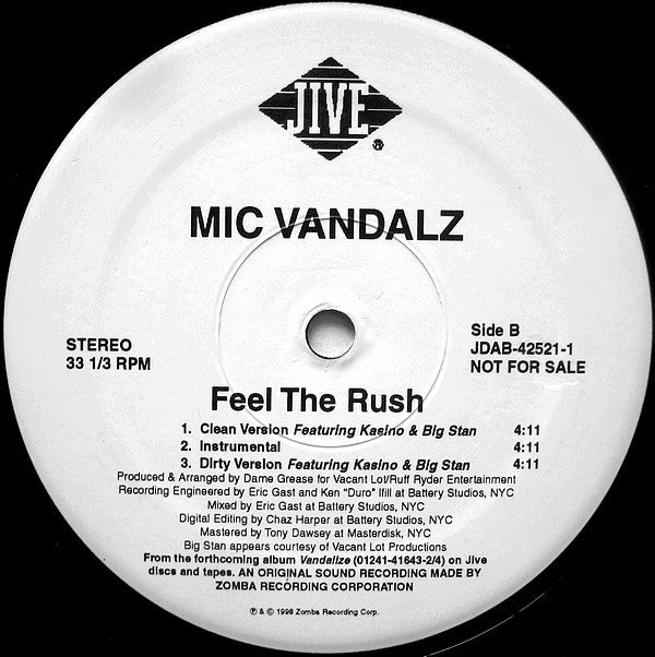 Mic Vandalz : Love + Hate / Feel The Rush (12", Promo)