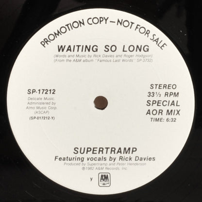 Supertramp : It's Raining Again (12", Promo)