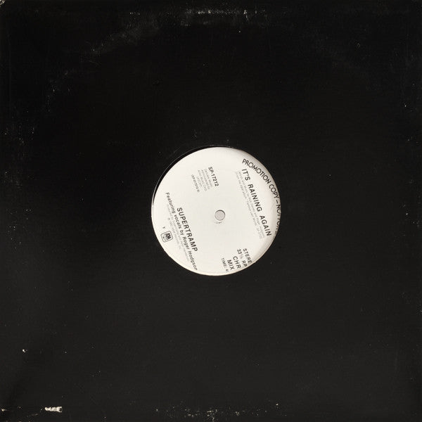 Supertramp : It's Raining Again (12", Promo)