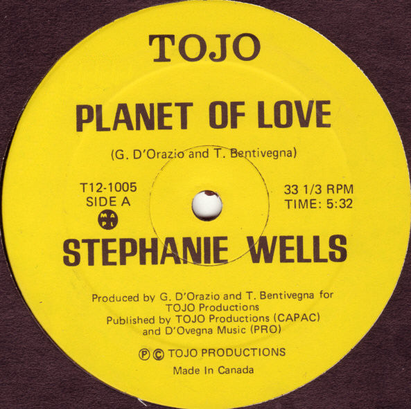 Stephanie Wells : Planet Of Love (12")
