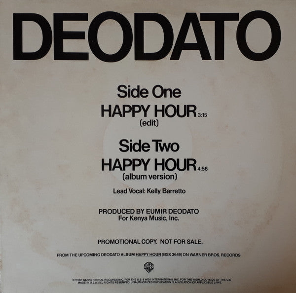 Eumir Deodato : Happy Hour (12", Promo)