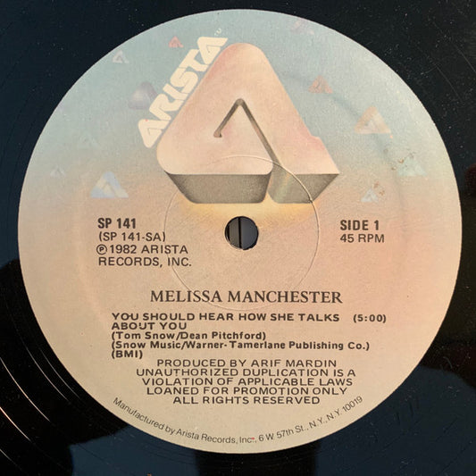 Melissa Manchester : You Should Hear How She Talks About You (12")