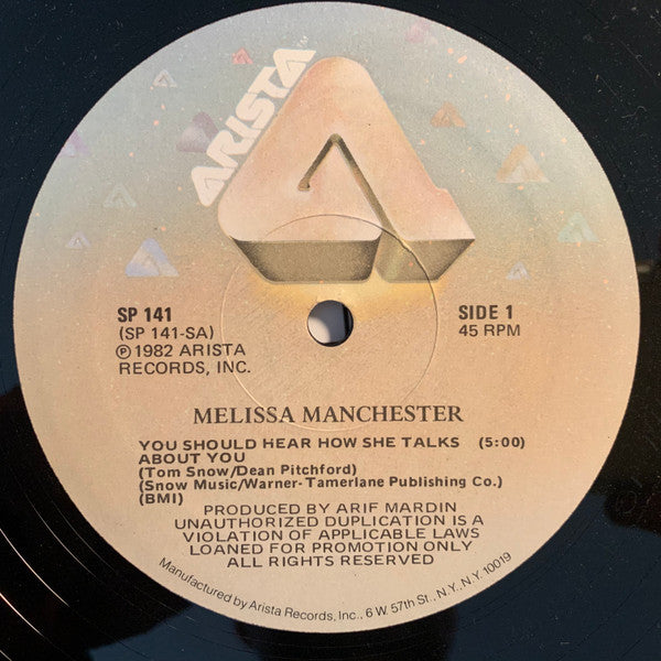 Melissa Manchester : You Should Hear How She Talks About You (12")