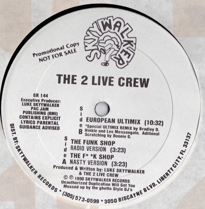The 2 Live Crew : The Funk Shop (12", Promo)
