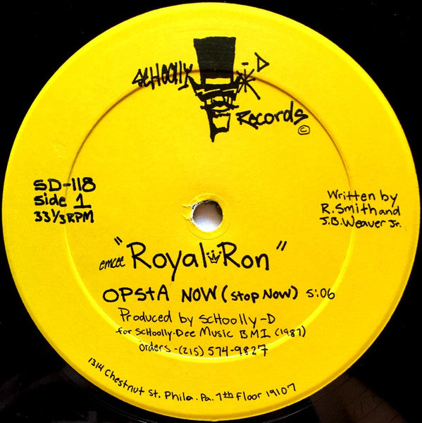 Emcee Royal Ron* : Opsta Now (Stop Now) (12")