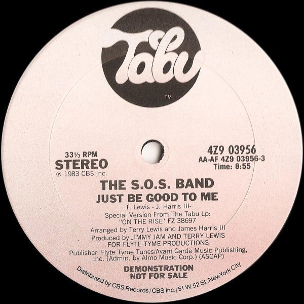 The S.O.S. Band : Just Be Good To Me (12", Promo)