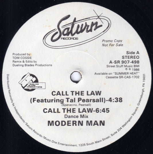 Modern Man Featuring Tal Pearsall : Call The Law (12", Promo)