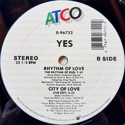 Yes : Rhythm Of Love (12")