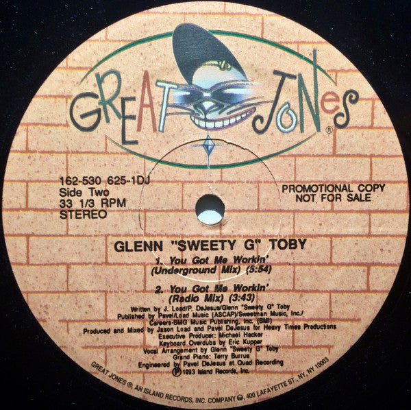 Glenn "Sweety G" Toby : You Got Me Workin' (12", Promo)