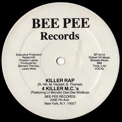 4 Killer M.C.'s Featuring Lil Monsky : Killer Rap (12")