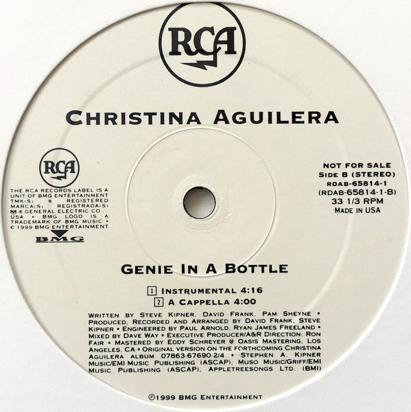 Christina Aguilera : Genie In A Bottle (12", Promo)