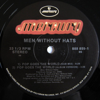 Men Without Hats : Pop Goes The World (12", Single)