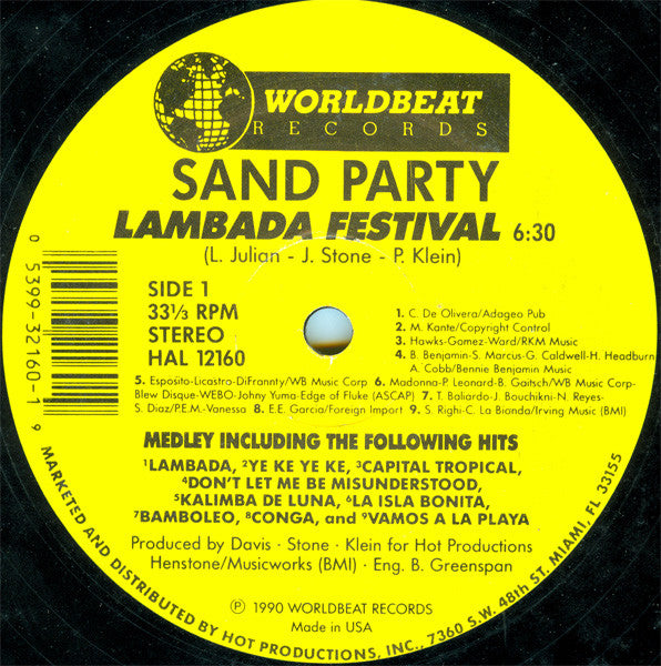 Sand Party : Lambada Festival (12")