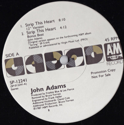 John Adams (3) : Strip This Heart (12", Promo)