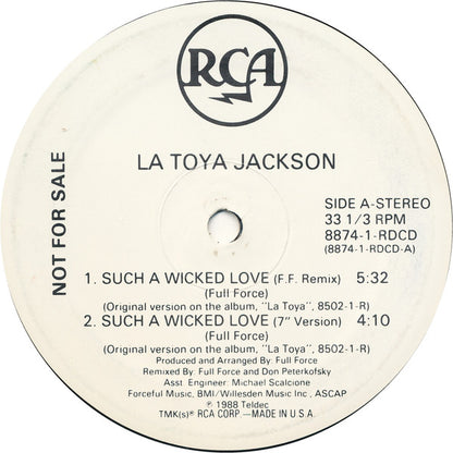 La Toya Jackson : Such A Wicked Love (12", Promo)