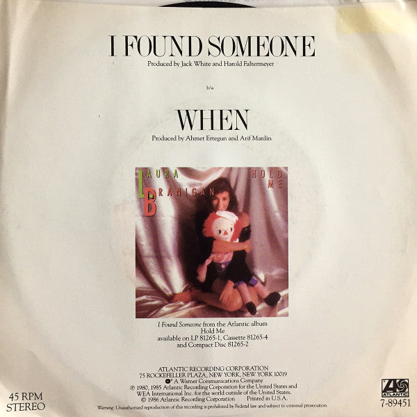 Laura Branigan : I Found Someone (7")