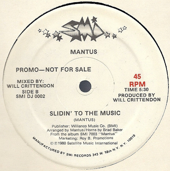 Mantus : Boogie To The Bop / Slidin' To The Music (12", Promo)