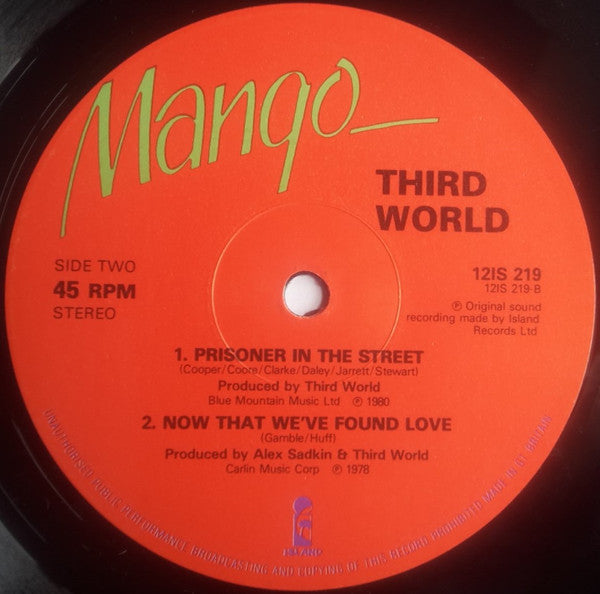 Third World : Now That We've Found Love (12")