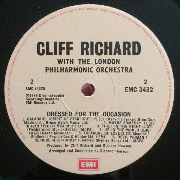 Cliff Richard With The London Philharmonic Orchestra* : Dressed For The Occasion (LP, Album)