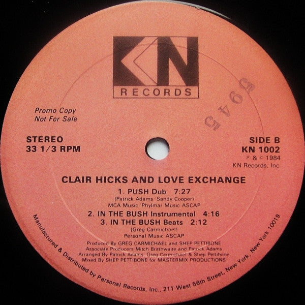 Clair Hicks And Love Exchange : Push (In The Bush) (12", Promo)
