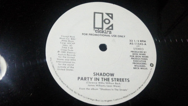 Shadow (21) : Party In The Streets (12", Promo)