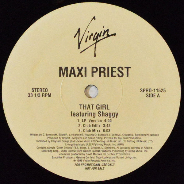 Maxi Priest Featuring Shaggy : That Girl (12", Promo)
