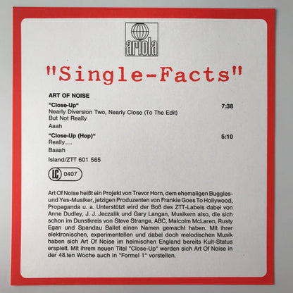 The Art Of Noise : Close-Up / Close-Up (Hop) (12", Maxi)