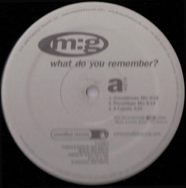 M:G : What Do You Remember? (12")