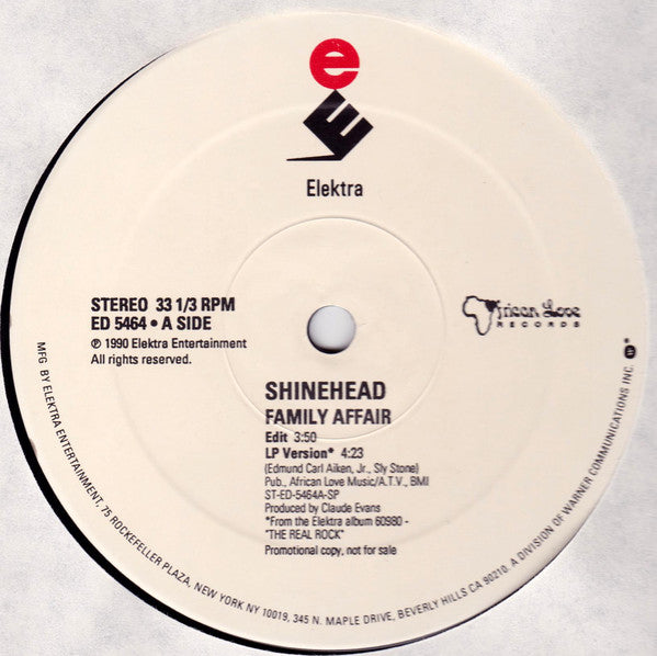 Shinehead : Family Affair (12", Single, Promo)