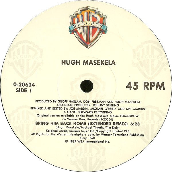 Hugh Masekela : Bring Him Back Home (12", Maxi)