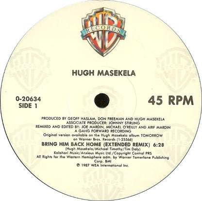Hugh Masekela : Bring Him Back Home (12", Maxi)