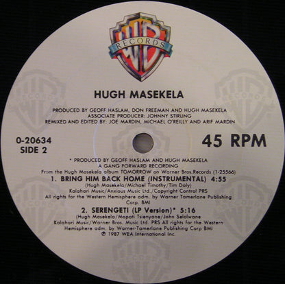 Hugh Masekela : Bring Him Back Home (12", Maxi)