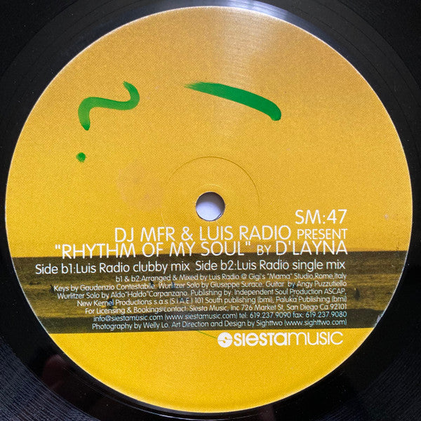 DJ MFR & Luis Radio Present D'Layna : Rhythm Of My Soul (12")