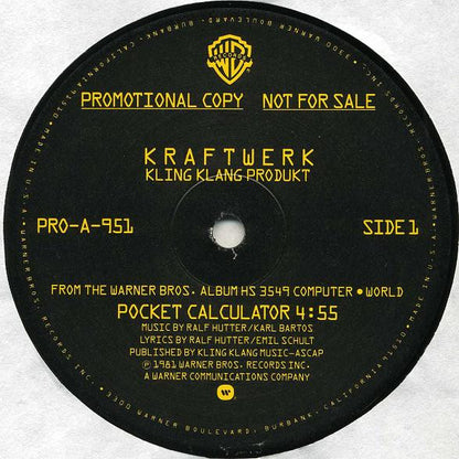 Kraftwerk : Pocket Calculator / Dentaku (12", Promo)