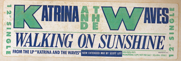 Katrina And The Waves : Walking On Sunshine (12", Single, Promo)